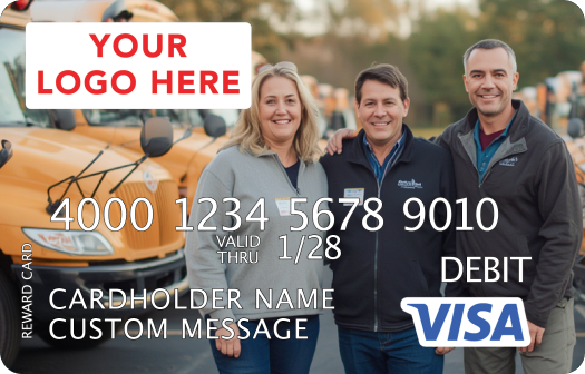 Visa Rewards card with a custom image