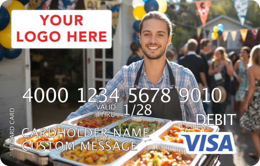 Visa Rewards card with a custom image