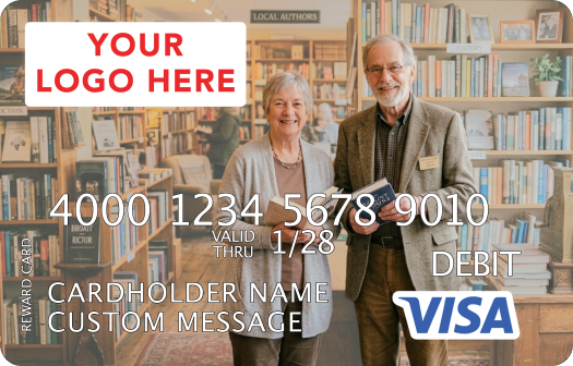 Visa Rewards card with a custom image