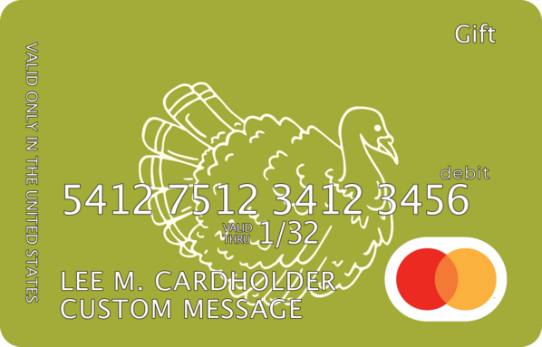 Mastercard gift card with custom image
