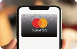 Virtual Mastercard gift card on phone screen