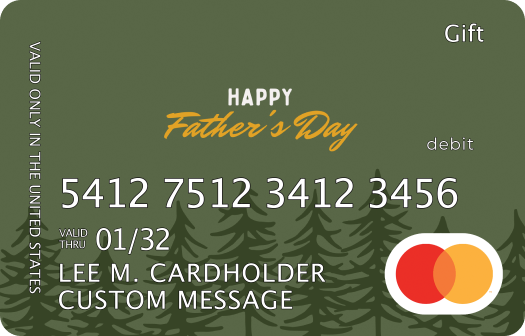 Mastercard gift card with custom image