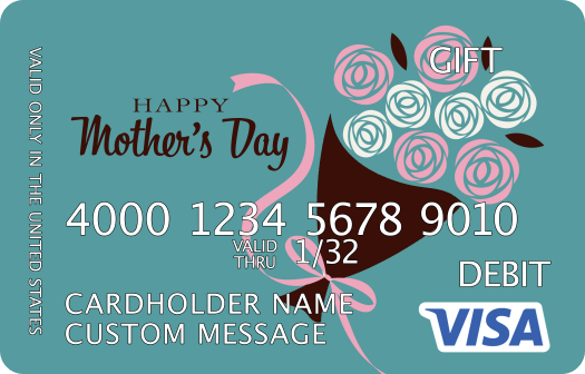 Visa gift card with a custom image
