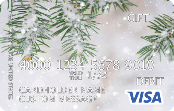 Visa gift card with a custom image
