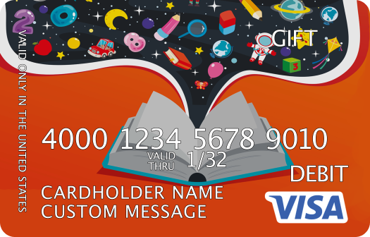 Visa gift card with a custom image