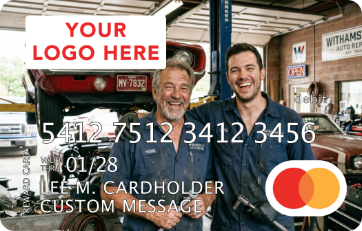 Mastercard Rewards card with a custom image