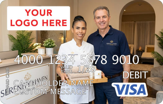 Visa Rewards card with a custom image