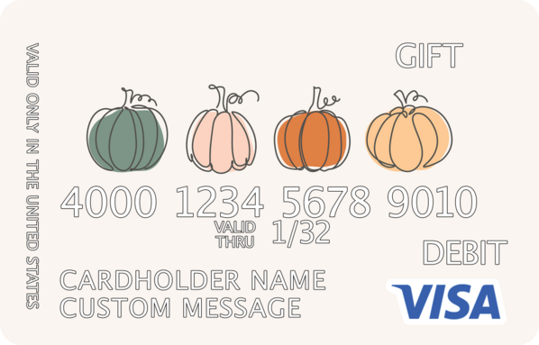Visa gift card with a custom image