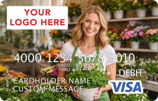 Visa Rewards card with a custom image