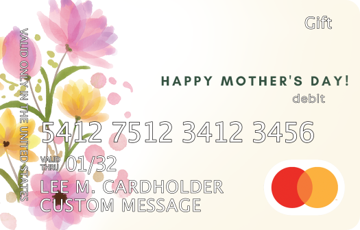 Mastercard gift card with custom image