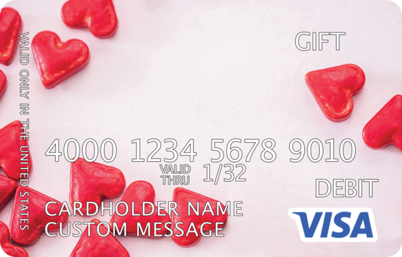 Visa gift card with a custom image