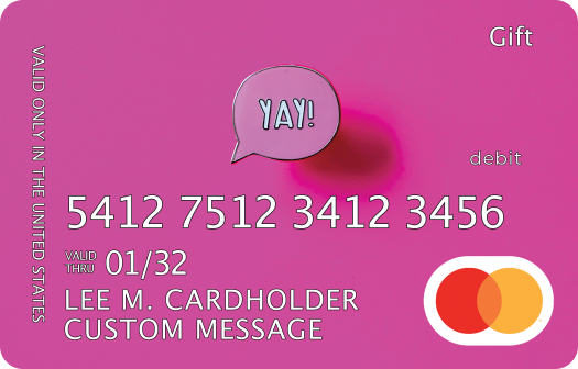 Mastercard gift card with custom image