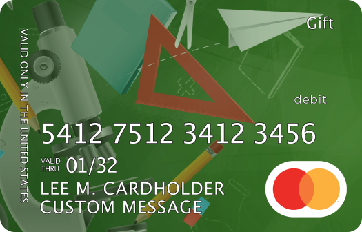 Mastercard gift card with custom image