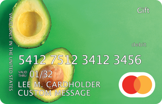 Mastercard gift card with custom image