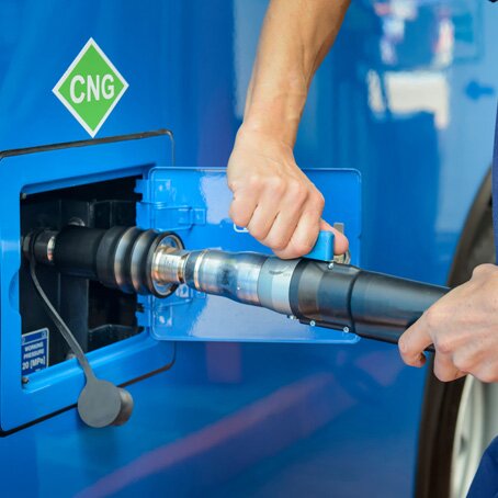 fueling up at a compressed natural gas station