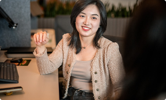 young professional smiling