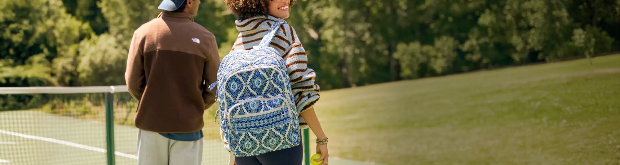 Image of Vera Bradley Backpacks hanging in a school cubby