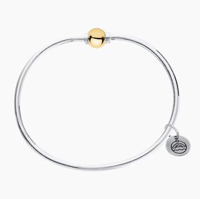 Sterling silver Cape Cod bracelet with a 14K gold ball accent
