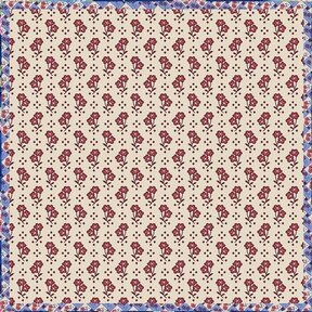 Image of Vera Bradley Rachel Ditsy Print - Delicate rows of rosy pink blossoms bloom softly across a creamy backdrop, creating a gentle rhythm of charm and grace.