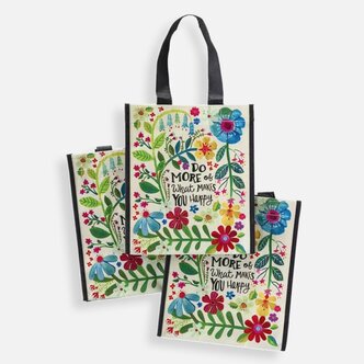 Image of 3 Natural Life Do More of What Makes You Happy Medium Happy Bags