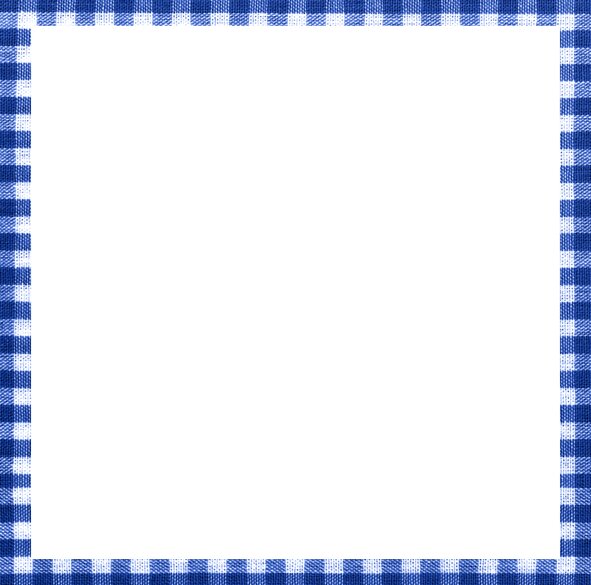 Blue gingham frame around a white box