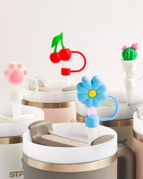 Straw Toppers on Stanley water bottles
