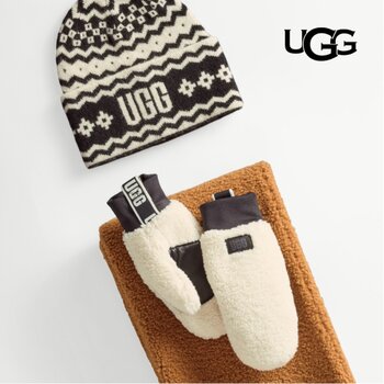 Image of UGG winter hat, mittens and scarf