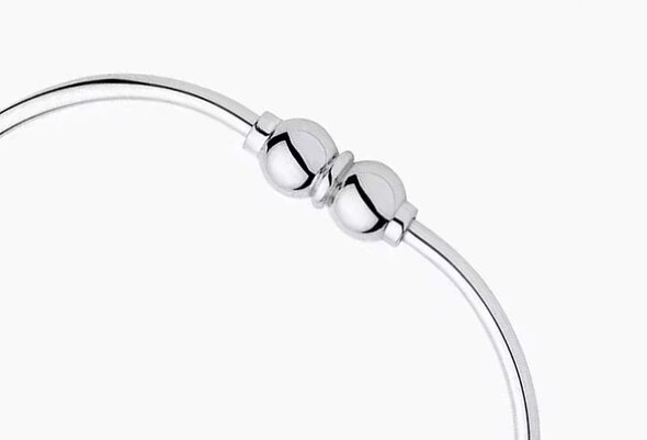 Cape Cod Jewelry Smooth Silver Double Bead Bracelet