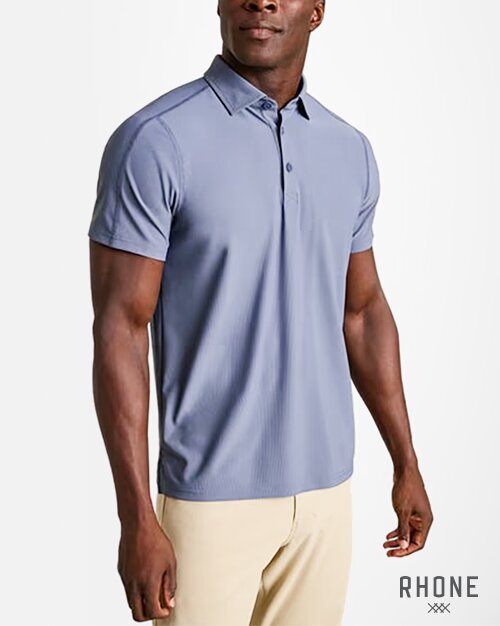 Image of Rhone Regatta Pique Polo in Shale Blue
