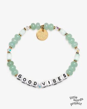 Good Vibes Beaded Letter Bracelet