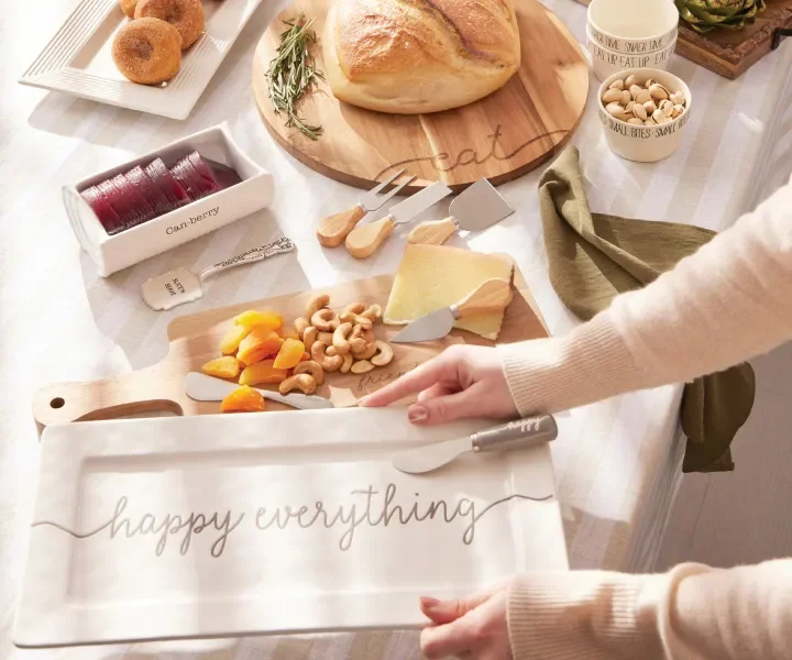 Image of Thanksgiving serveware on a dining table