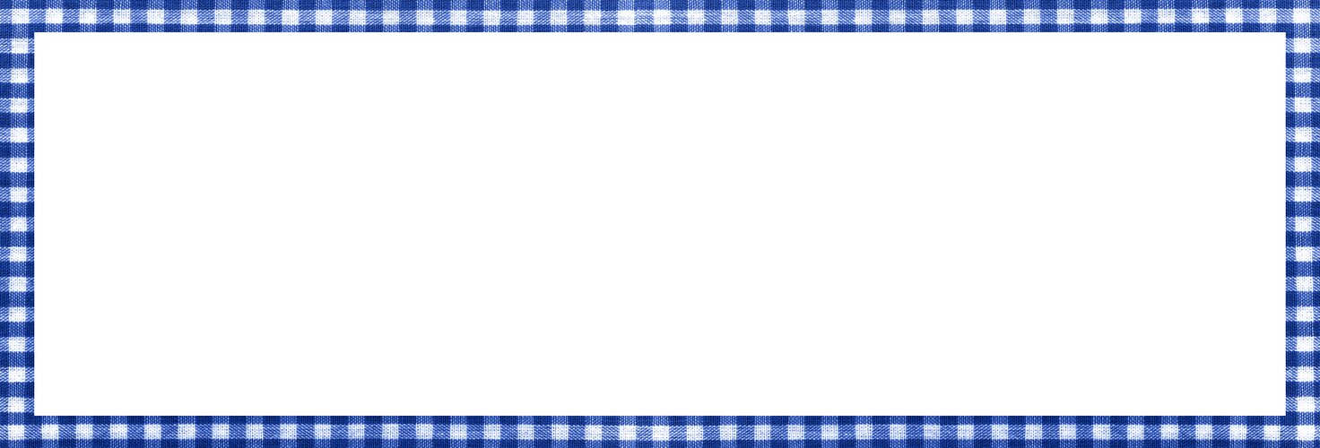 Blue gingham frame around a white box
