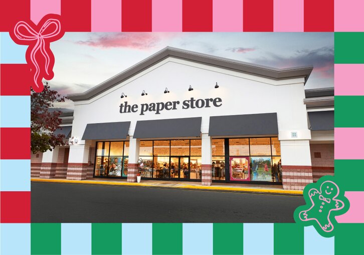 Image of The Paper Store exterior storefront with large display windows
