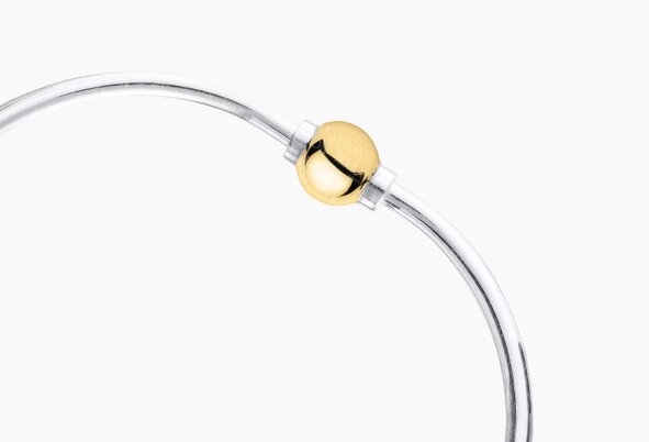 Cape Cod Jewelry Sleek Single Ball Bangle Bracelet in Two-Tone