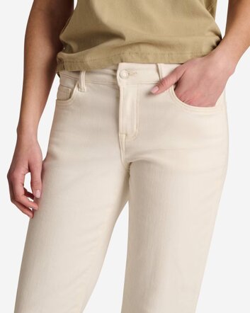 Image of Love Vervet Mid Rise Cropped Straight Leg Jeans in White