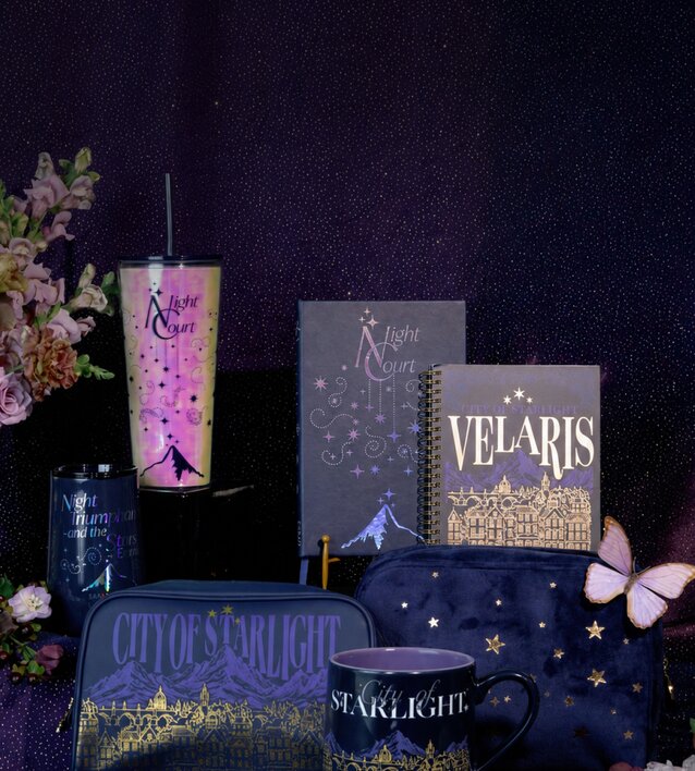 Collection of Velaris and Night Court themed ACOTAR (A Court of Thorns & Roses) merchandise
