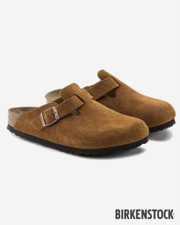 Birkenstock Boston Suede Clogs in Mink