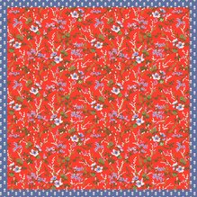 Image of Vera Bradley Wildflower Sprigs Print - Orange with Small Blue & White Flowers