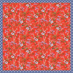 Image of Vera Bradley Wildflower Sprigs Print - Orange with Small Blue & White Flowers