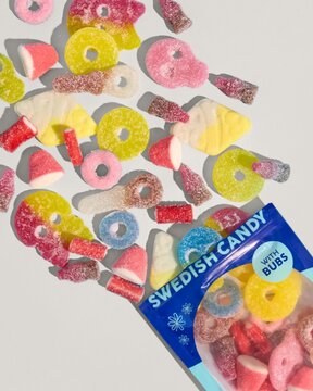 Sugar and Co Swedish Candy spilling out of bag