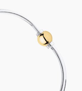 Cape Cod Jewelry Sleek Single Ball Bangle Bracelet in Two-Tone