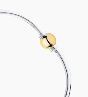 Cape Cod Jewelry Sleek Single Ball Bangle Bracelet in Two-Tone