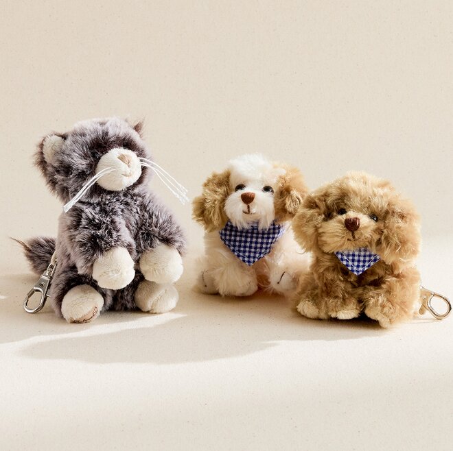 Image of Bukowski cat and dog bag charms