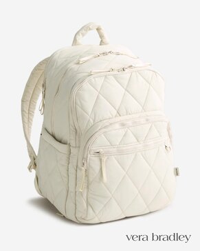 Vera Bradley XL Bancroft quilted backpack in Pumice Stone