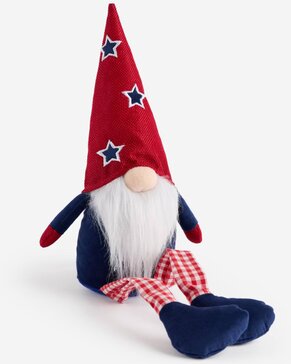 Legacy & Main Americana Red Hat with Stars Shelf Sitter Plush Gnome