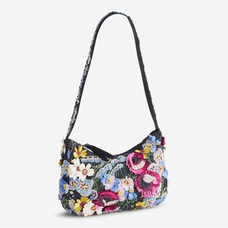Image of Vera Bradley Mini Roxbury Crescent Shoulder Bag in Poppy Fields