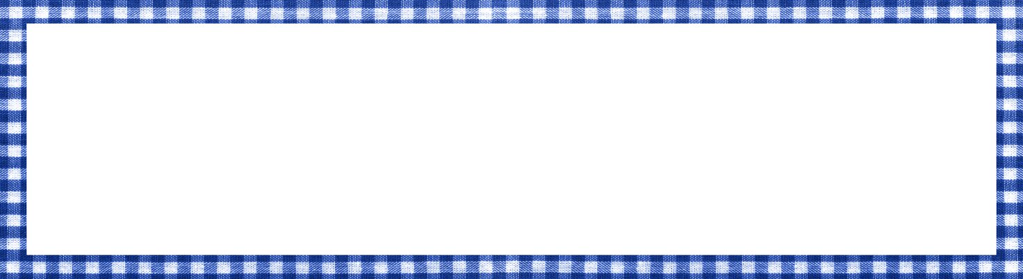 Blue gingham frame around a white box