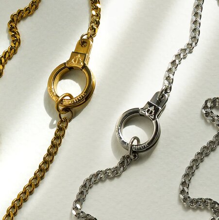 Image of gold and silver Air & Anchor Cuff Keeper chains