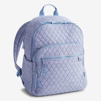 Image of Vera Bradley Large Bancroft Backpack in Blue Chambray
