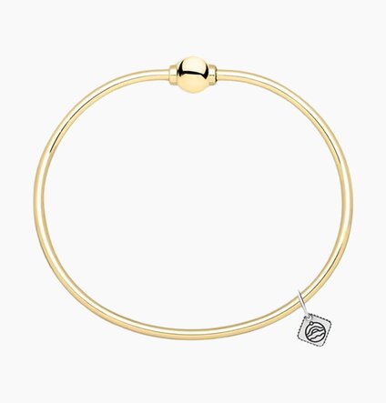 14K gold Cape Cod bracelet with a polished gold ball screw clasp